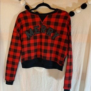 Holiday cropped hoodie